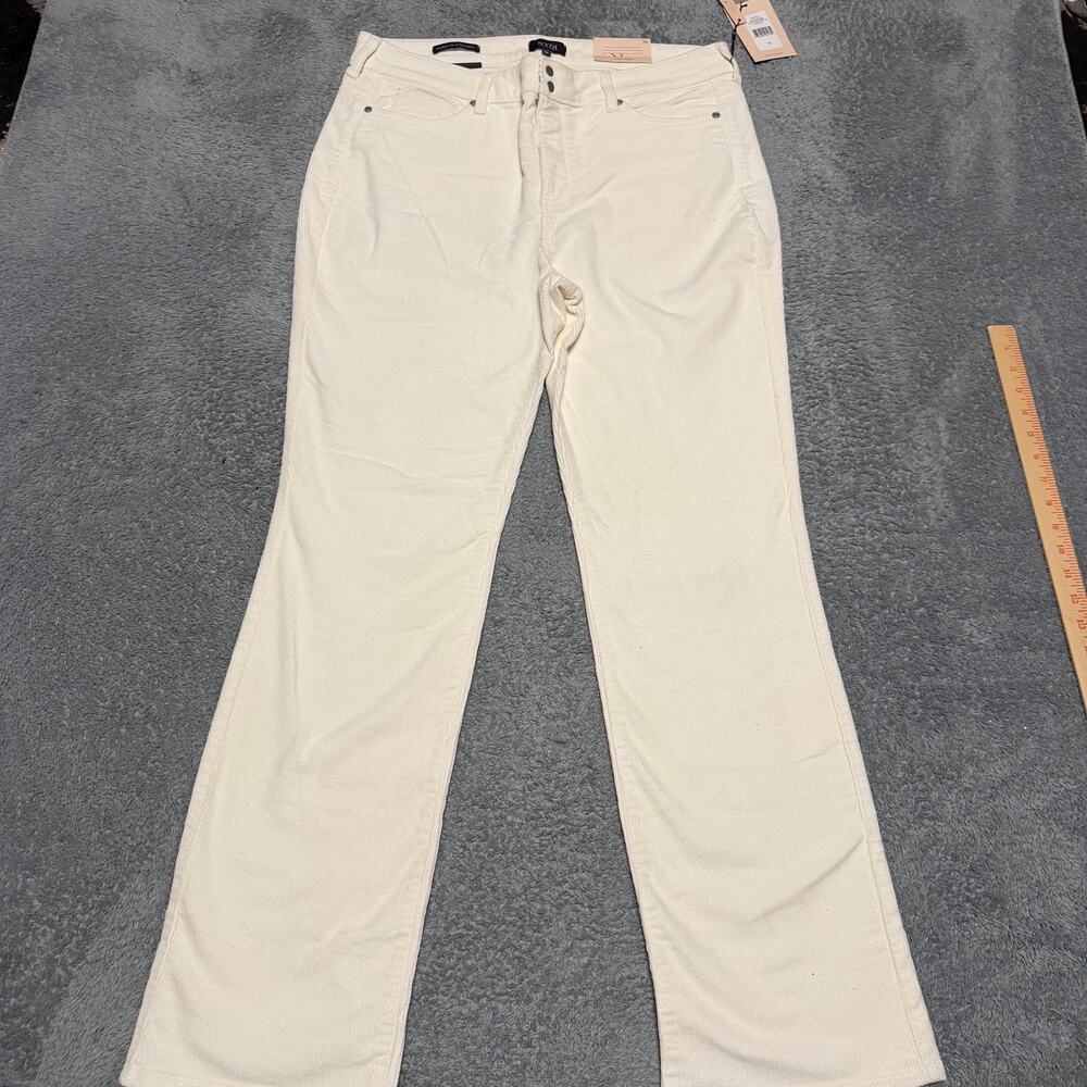 NYDJ Pants Womens 16 (36x31.5) Straight Marilyn Double Snap Corduroy Vanilla